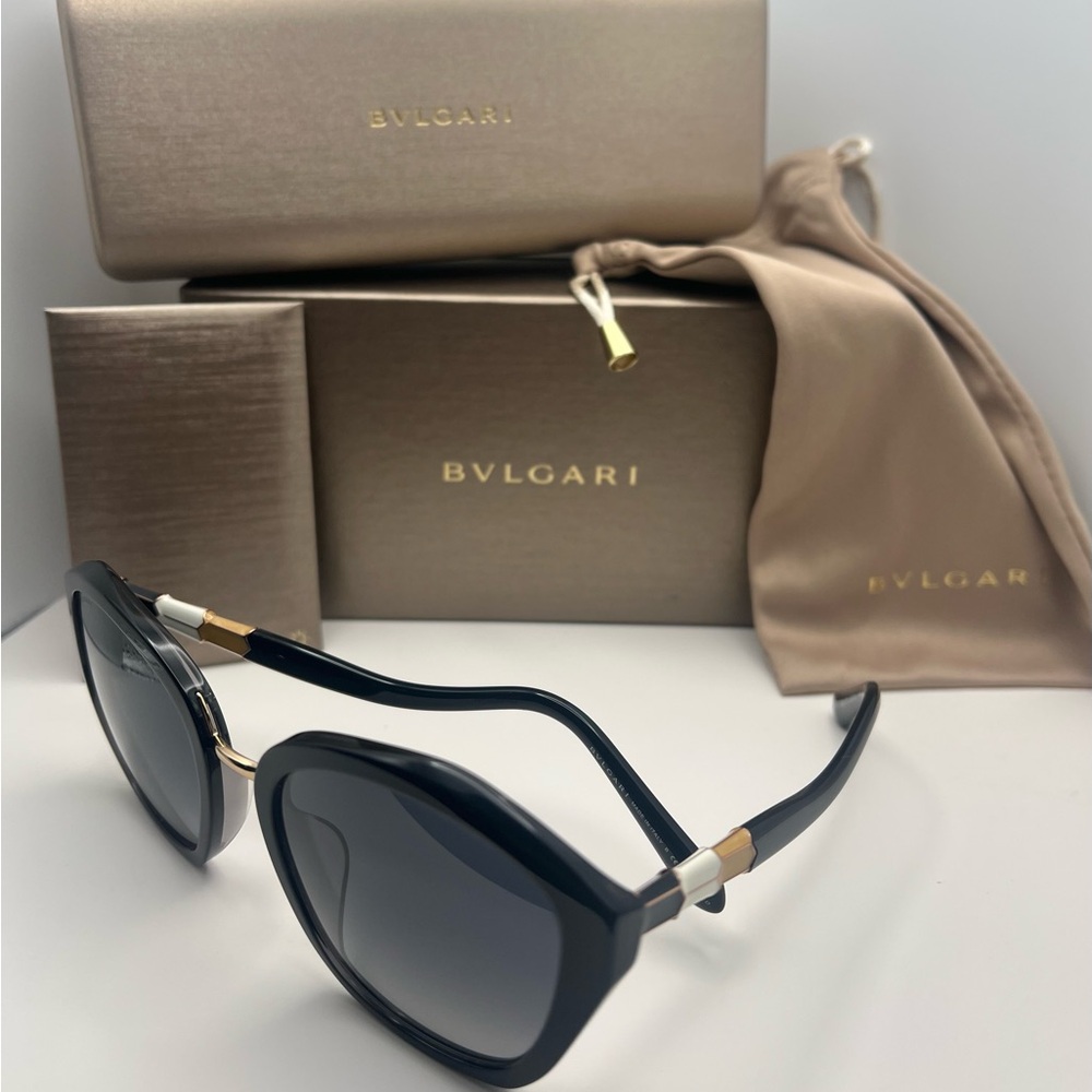 Bulgari Black and Gold Sunglasses
